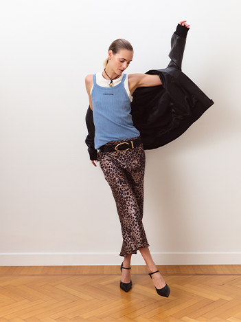 Long drawstring skirt