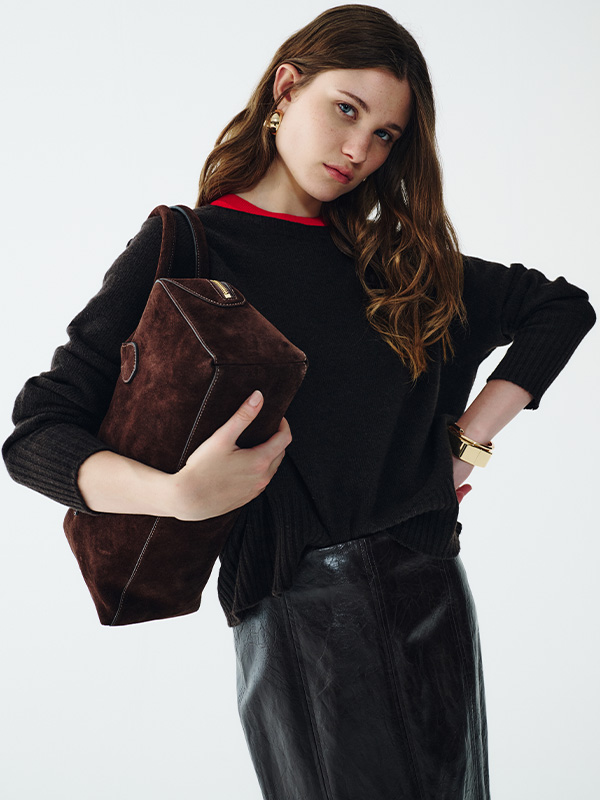 Borsa Scamosciata Marrone Intrend
